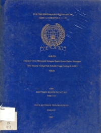 Image of Skripsi Teologi 2003: Doktrin Pendamaian Berdasarkan Surat II Korintus 5:11-21